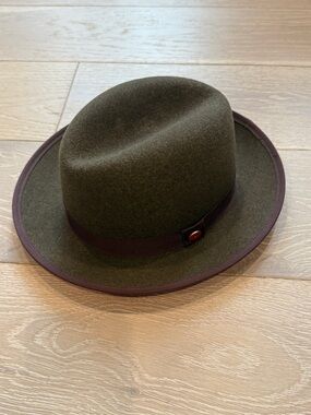 100% Authentic Keith James Red Satin-Lined Hat